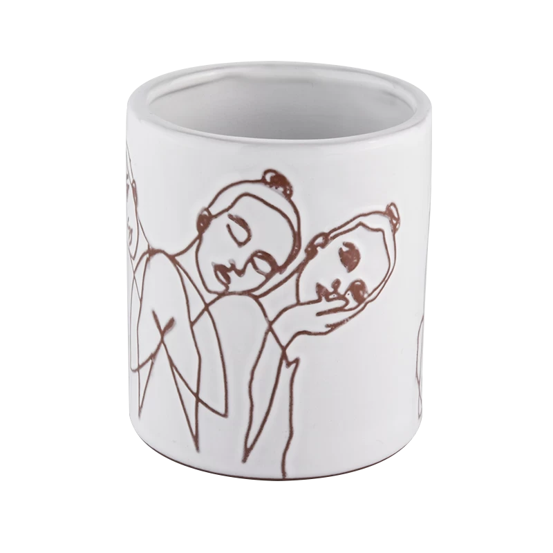 Supplier 400ml 450ml 500ml luxury artwork ceramic candle holder