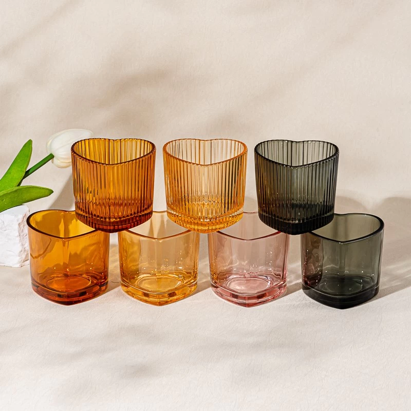 Wholesale 3oz 5oz Heart Shape Glass Candle Holders Votive Glass Candle Holders 