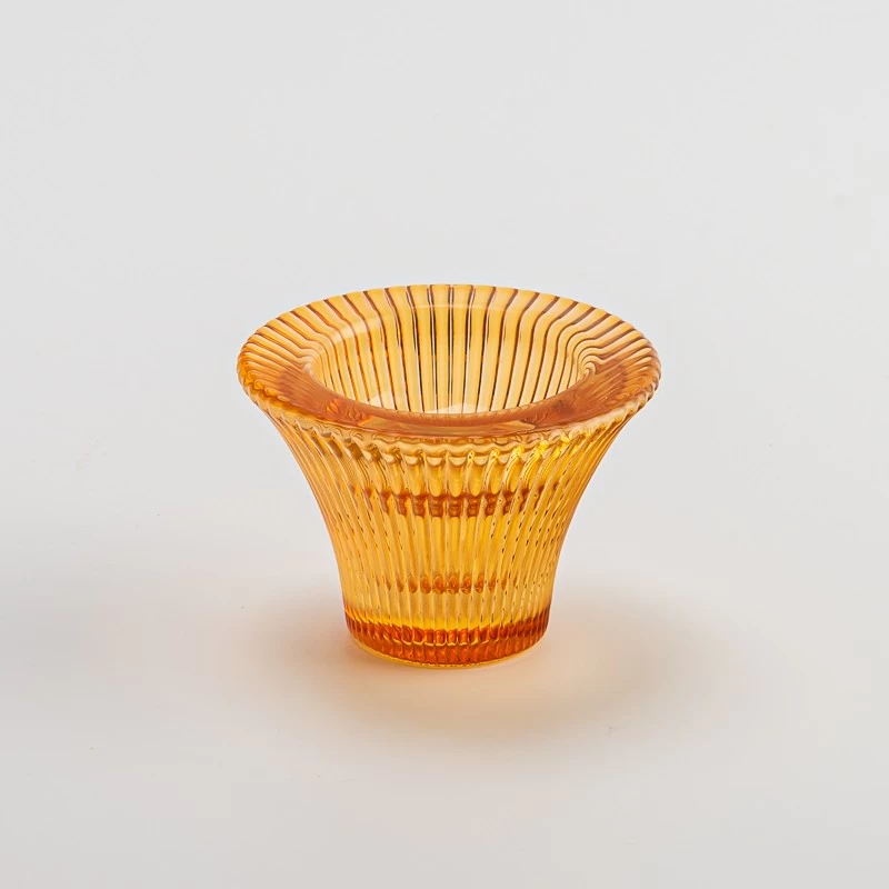 Supplier 1oz 35ml votive flower glass candle vessel candlestick