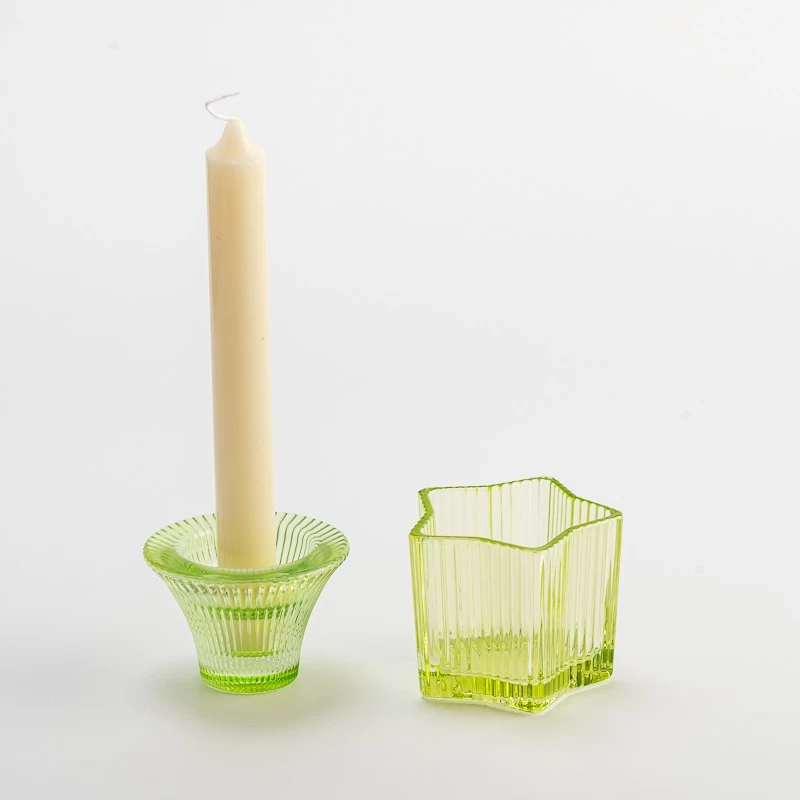 Supplier 1oz 35ml votive flower glass candle vessel candlestick