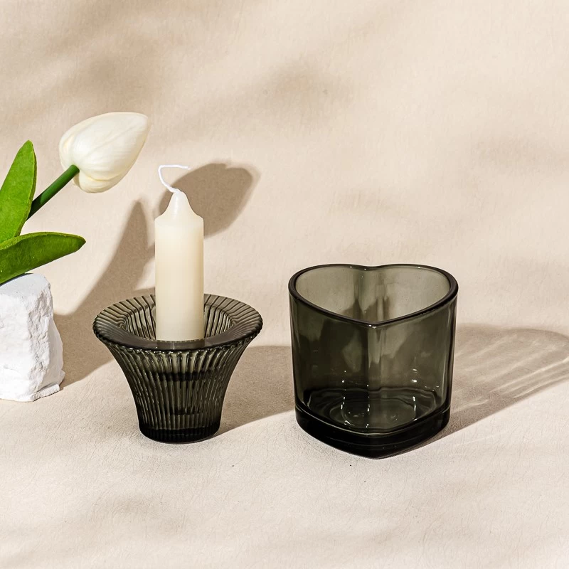 Supplier 1oz 35ml votive flower glass candle vessel candlestick