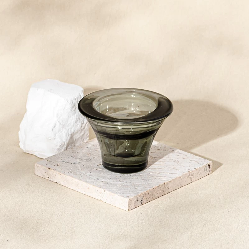 Supplier 1oz 35ml votive flower glass candle vessel candlestick