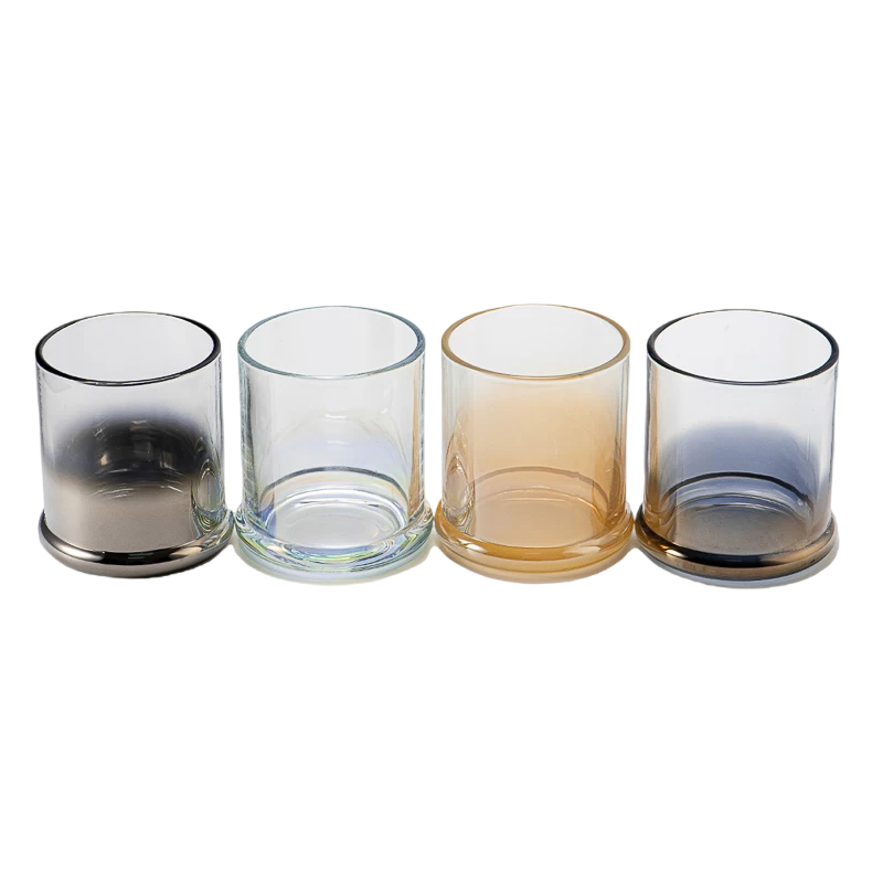 Custom yellow gradient glass candle jars for wholesalers as family gifts