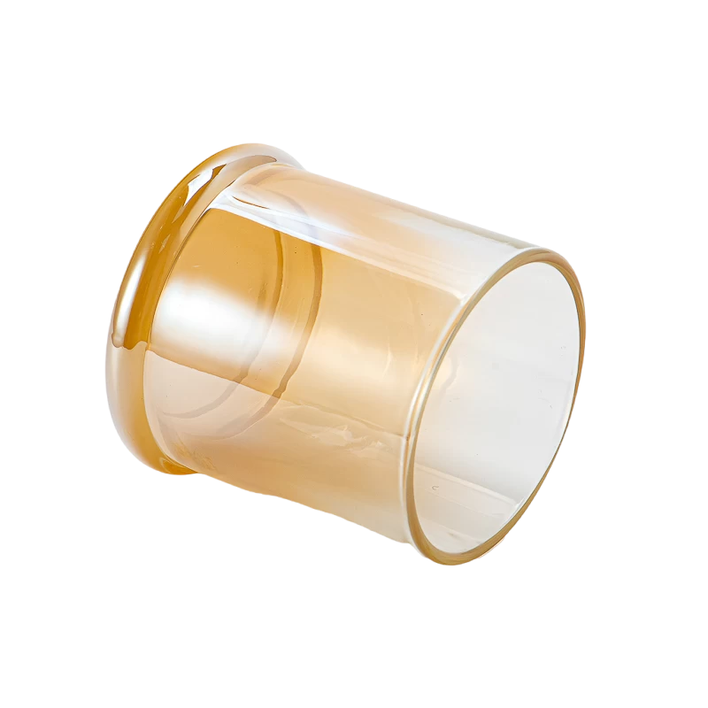 Custom yellow gradient glass candle jars for wholesalers as family gifts