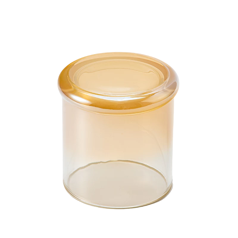 Custom yellow gradient glass candle jars for wholesalers as family gifts