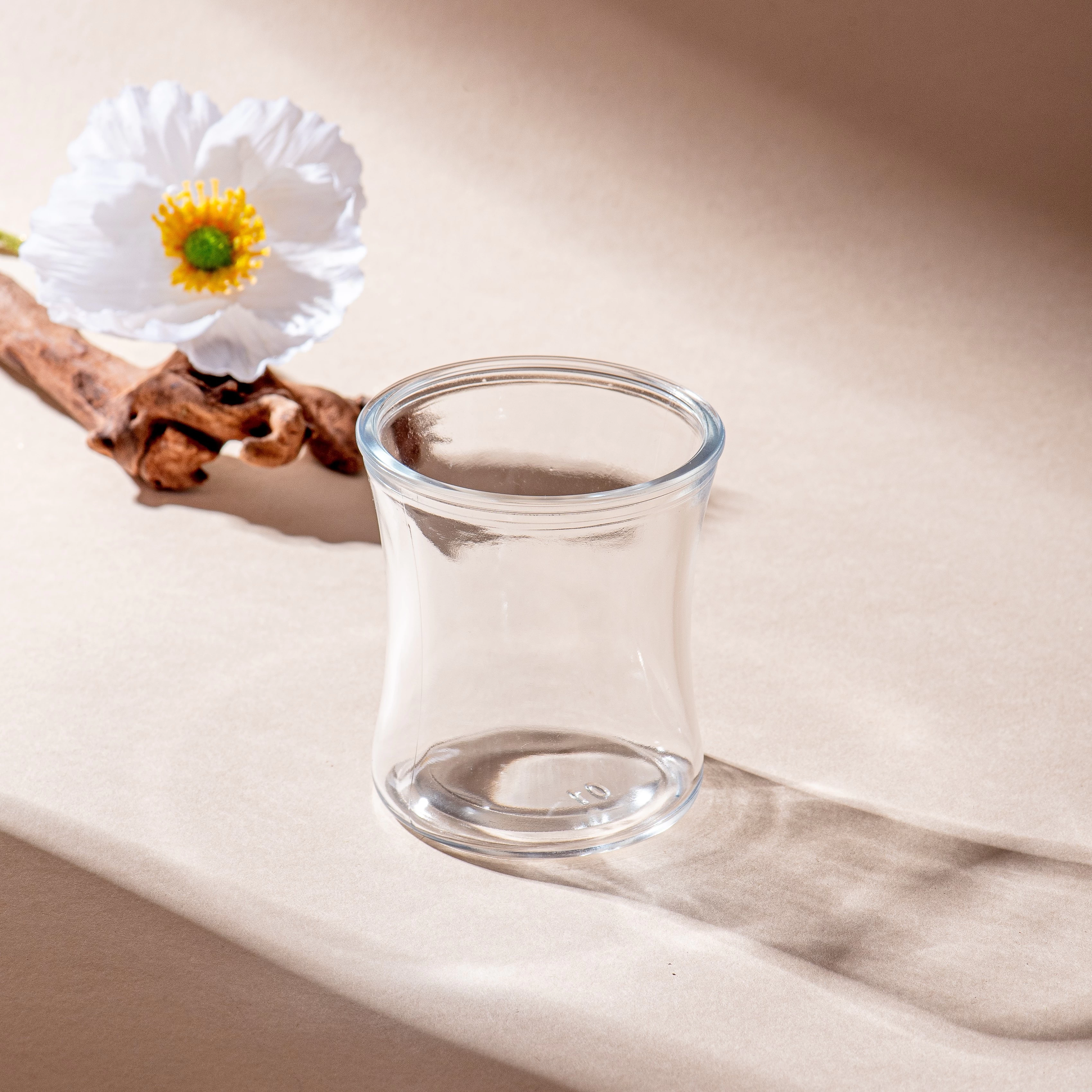 Supplier 150ml Unique Shape Small Capacity Glass clear Vessel Scented Soy Candle Glass Jar