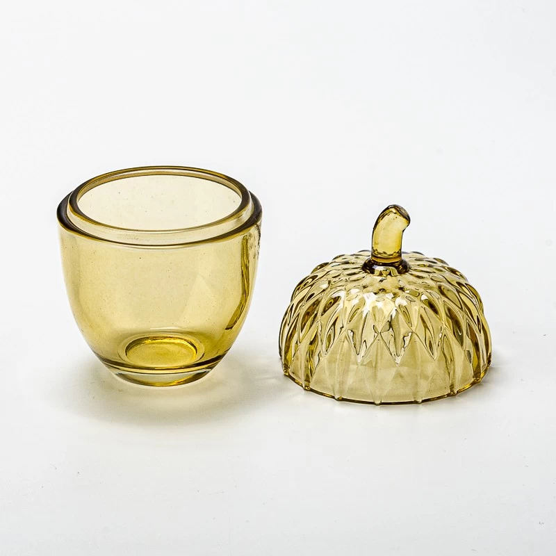 Supplier 100ml transparent color small size glass candle jar with lid