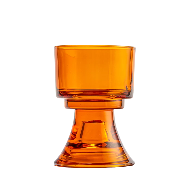 votive glass candle vessel with stand