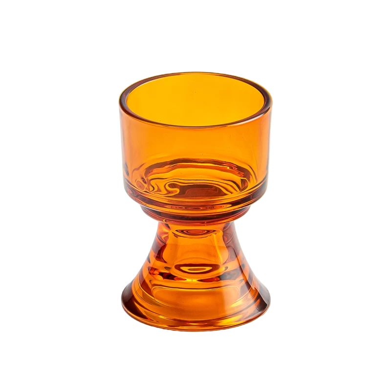 China votive glass candle vessel with stand manufacturer