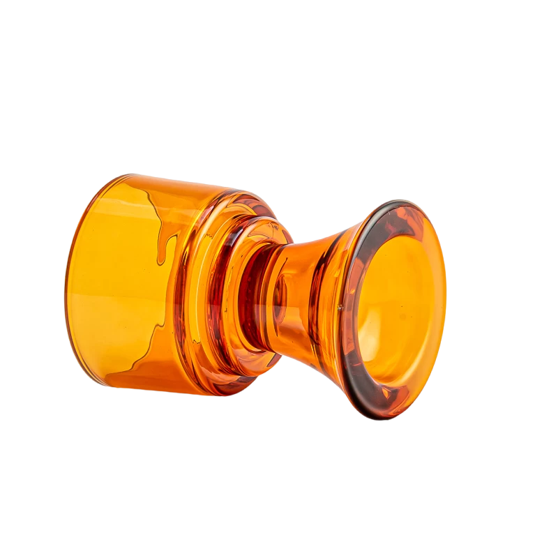 votive glass candle vessel with stand