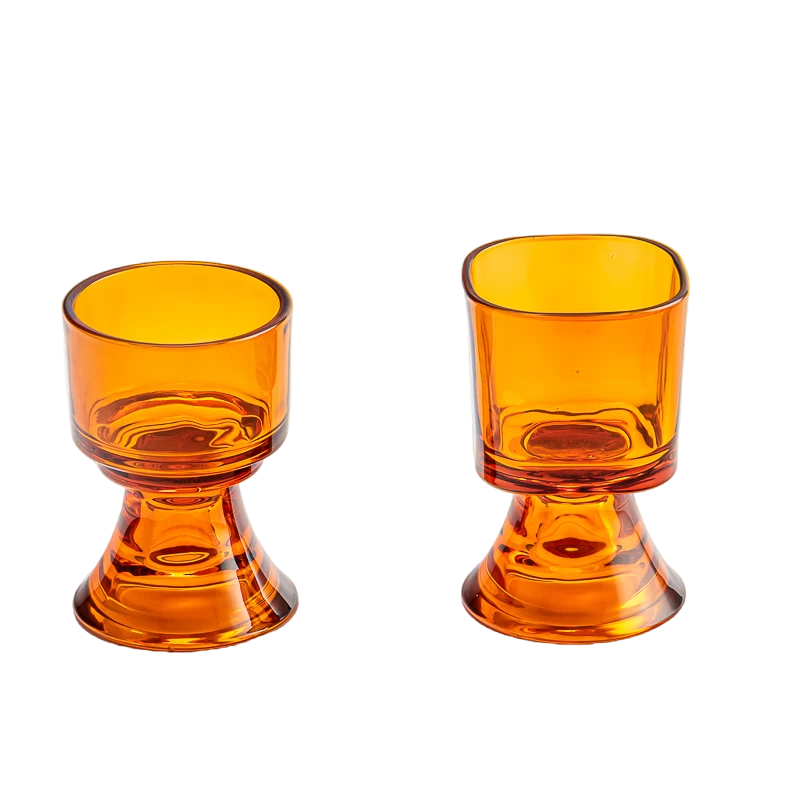 votive glass candle vessel with stand