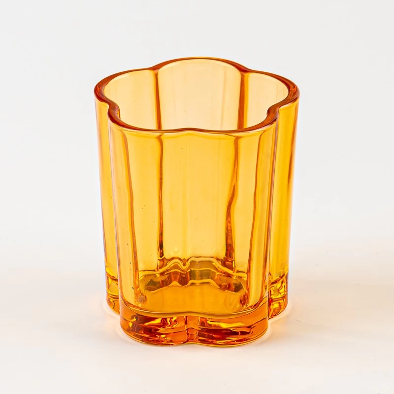 luxury 5oz flower glass candle jar