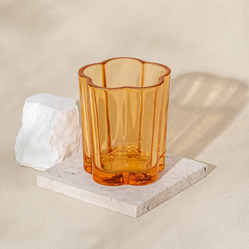 luxury 5oz flower glass candle jar