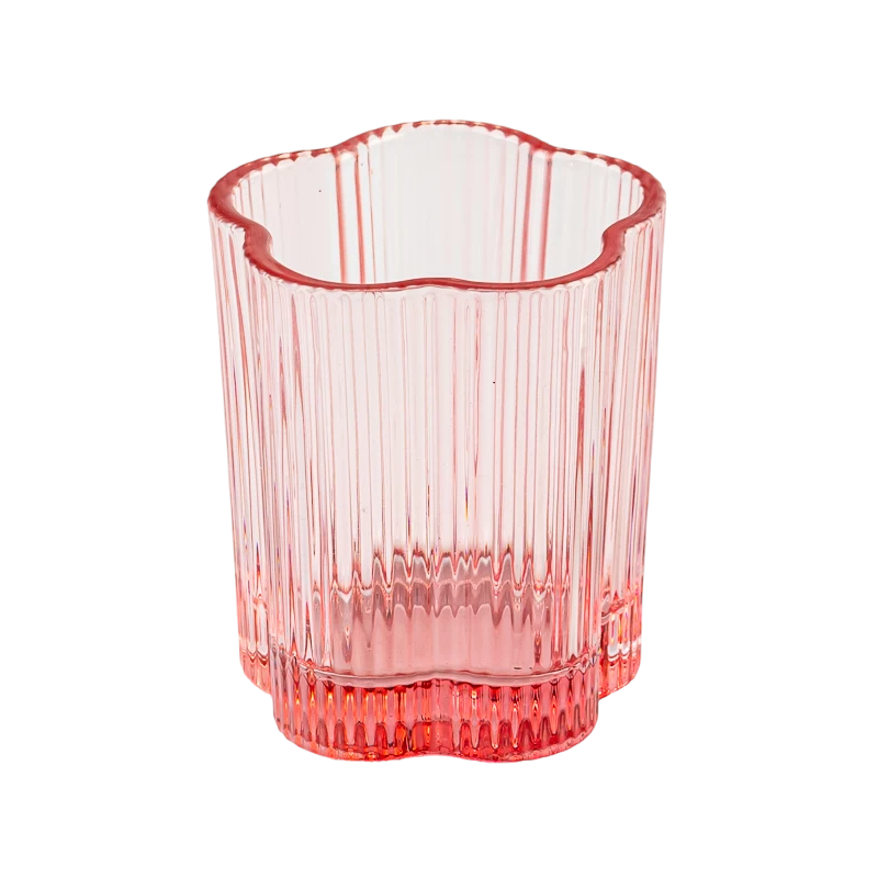 home decor 5oz pink glass candle votive