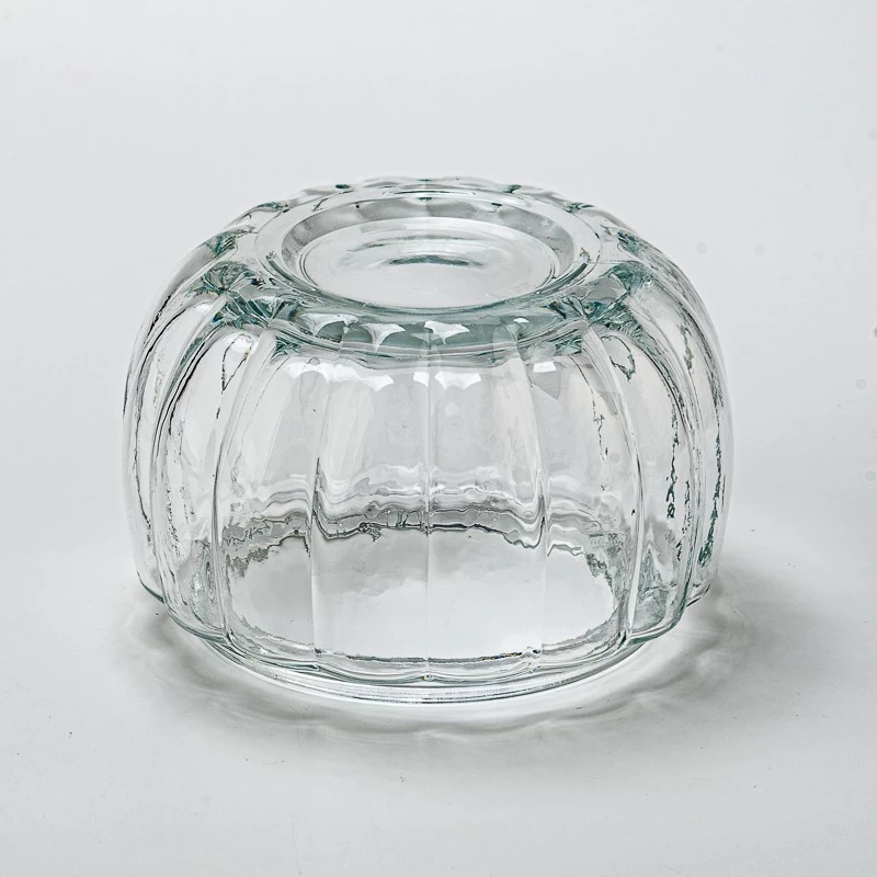 Wholesale 900ml Large Pumpkin Glass Cande Jar With Lids Glass Candle Vessels 