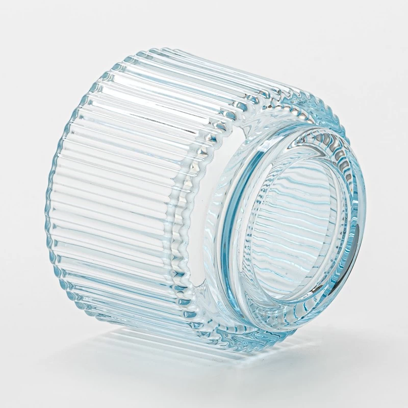 Supplier 150ml ribbed glass candle vessel with home decor