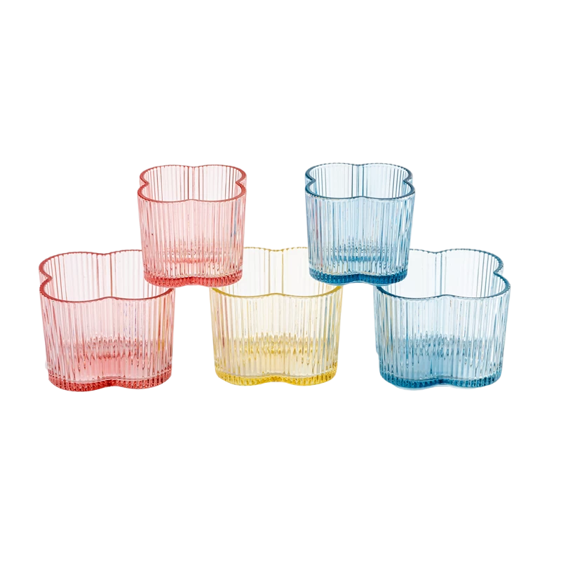Supplier 520ml transparent yellow glass candle vessel 