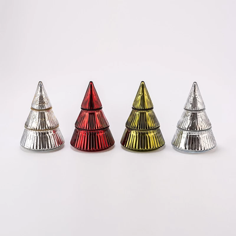 Luksus Mercury Christmas Glass Tree Candle Holder