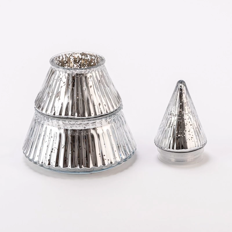 Luksus Mercury Christmas Glass Tree Candle Holder
