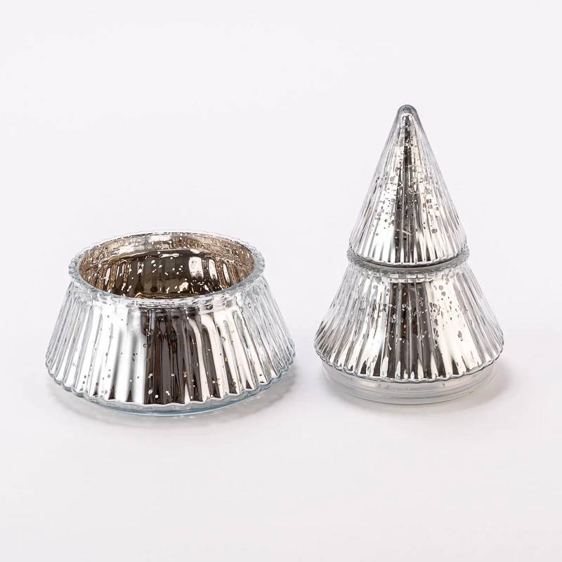 christmas glass tree candle holder