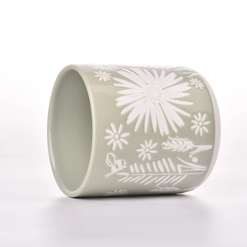 Hand Made Glazed Ceramic Cup 11oz Aroma Candle Jar Supplier