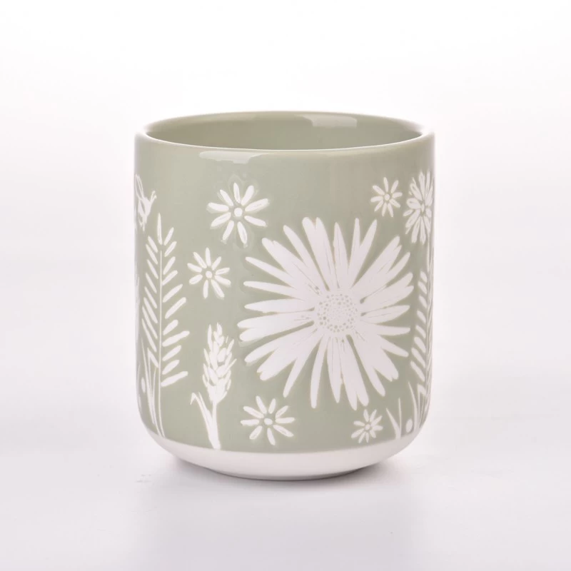 Hand Made Glazed Ceramic Cup 11oz Aroma Candle Jar Supplier
