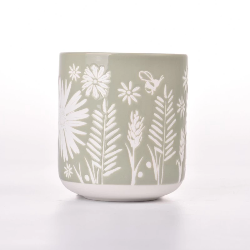 Hand Made Glazed Ceramic Cup 11oz Aroma Candle Jar Supplier