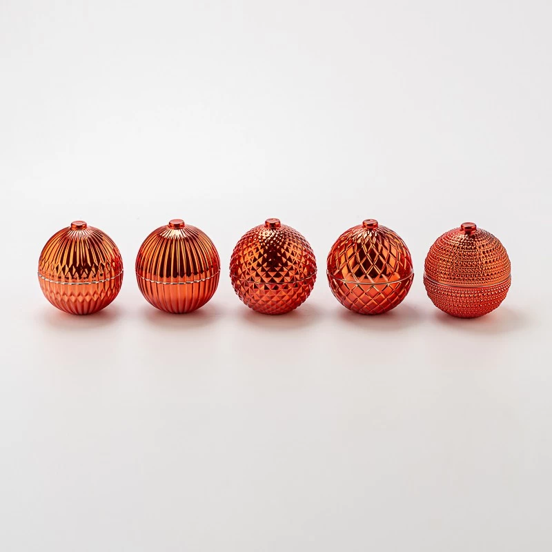 holiday decoration glass candle ball with lid