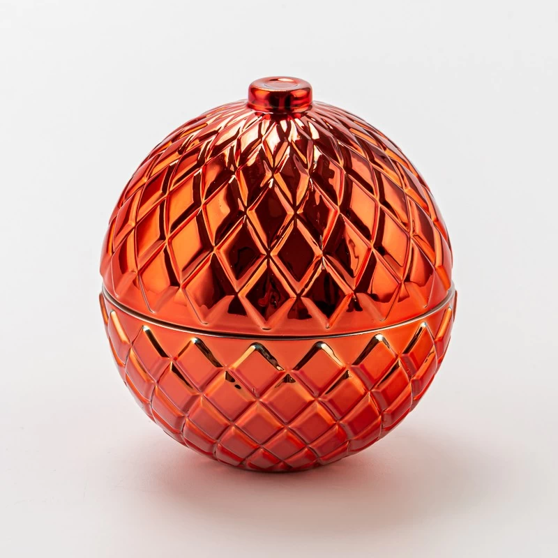 China Vasos de vela de vidro redondos com tampas com decoração de casa fabricante