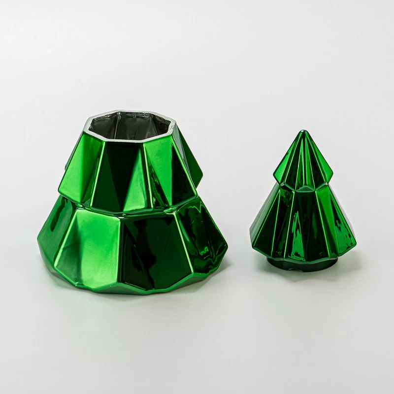 Christmas Tree Glass Candle Jars Hot Sale Christmas Tree Glass Candle Jars with Lids