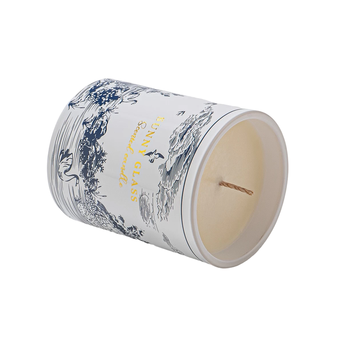 Aangepaste sticker papier keramische kaarsenpot voor bulk bruiloftdecoraties