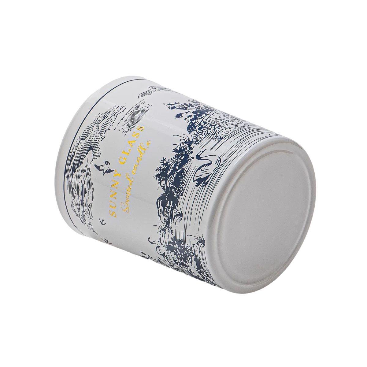 Aangepaste sticker papier keramische kaarsenpot voor bulk bruiloftdecoraties