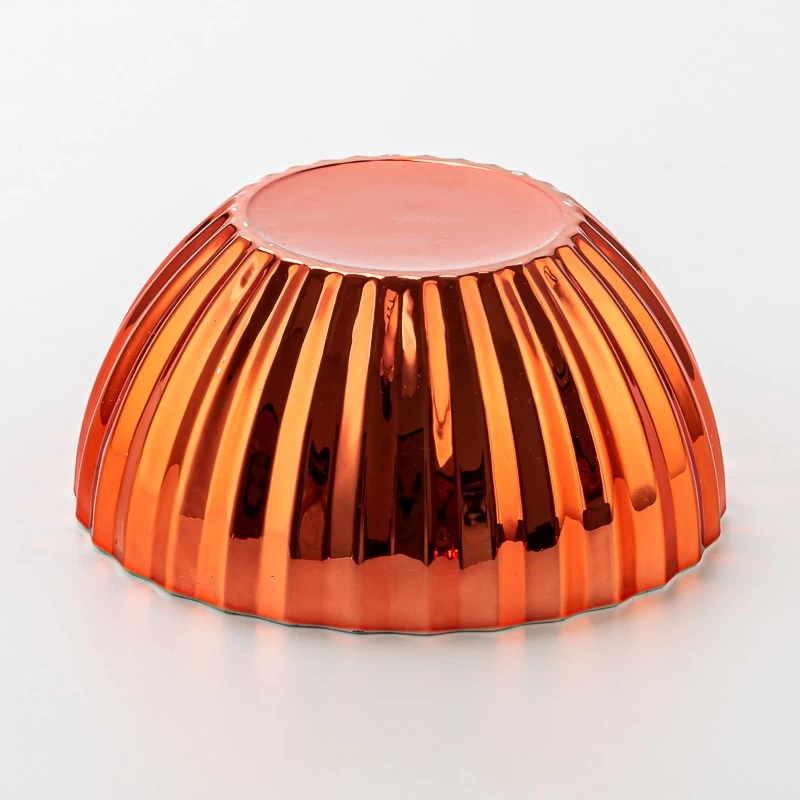 Popular Red Textured Ball Shape Glass Candle Holder Scented Candle Jar with Lid