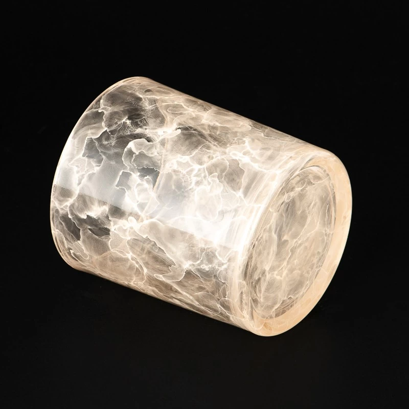 Wholesale 8oz 10oz HandMade pattern Glass Candle Vessel