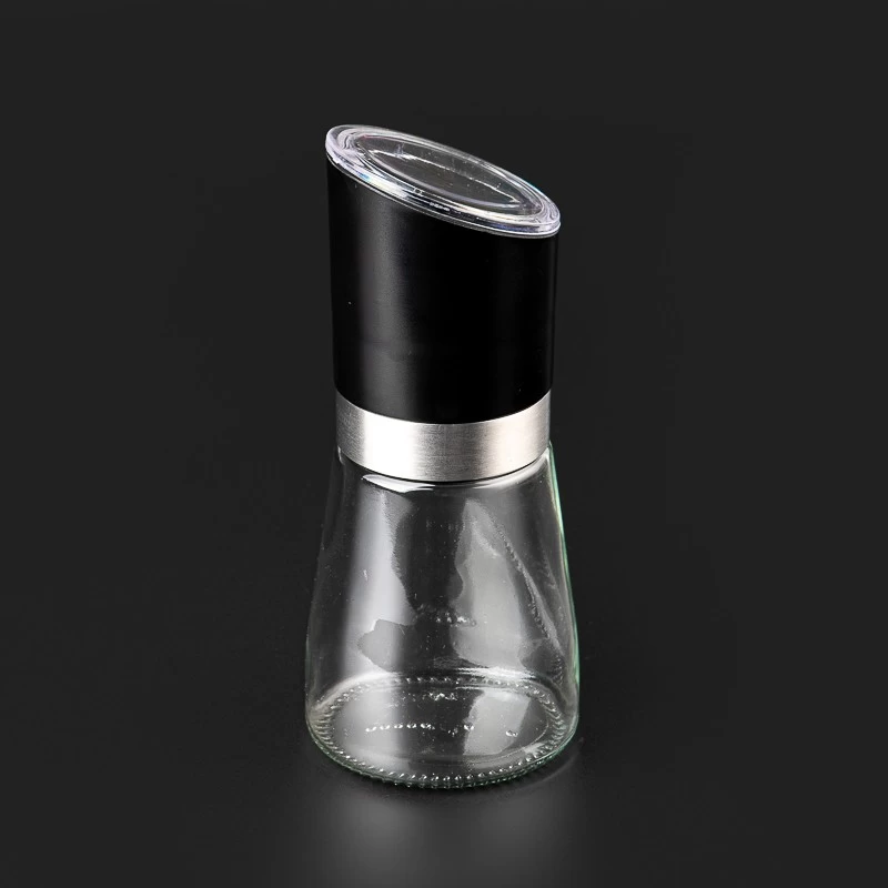 China Glass pepper shaker bottle with grinding cap manufacturer