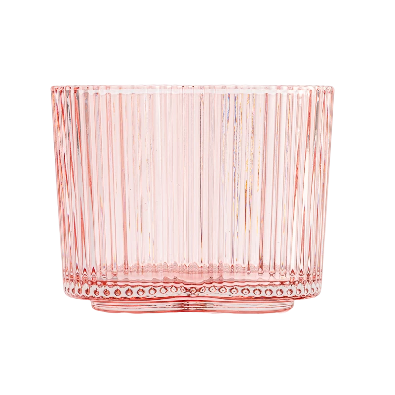 Flower Shape Glass Candle Jars Two Wicks Three Wicks Glass Candle Holders
