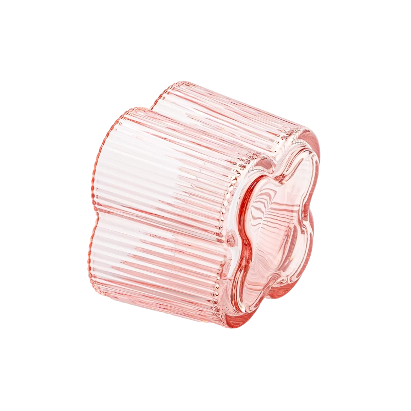 Flor Shape Glass Candle Fots Dois Wicks três Wicks Vidro Candelas de vidro