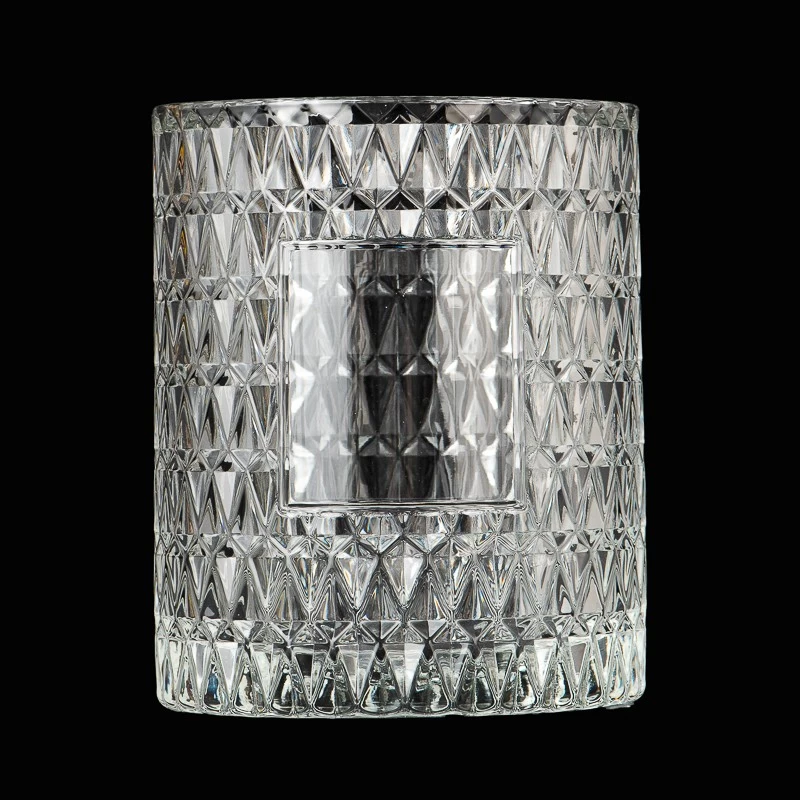 Popular Embossed Patterns Glass Wax Candle Jar Candle Holder Manufacturer
