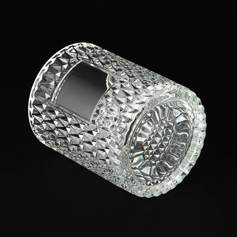 Popular Embossed Patterns Glass Wax Candle Jar Candle Holder Manufacturer