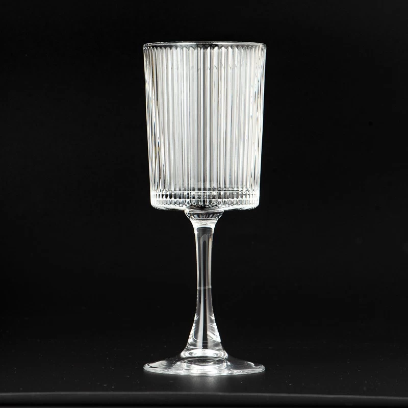 Fashionable Stripe Glass Stand Cup Candle Holder Wholesaling