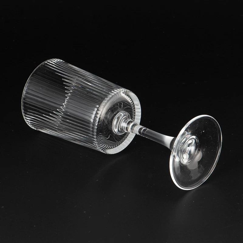 Fashionable Stripe Glass Stand Cup Candle Holder Wholesaling