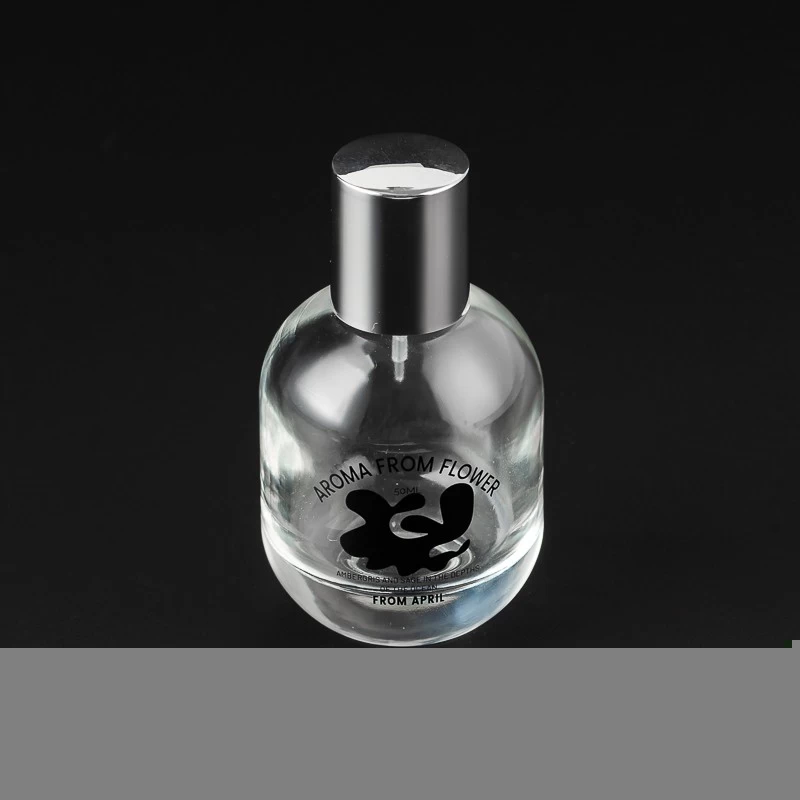 Luxury Clear Glass Perfume Bottle with silver cap