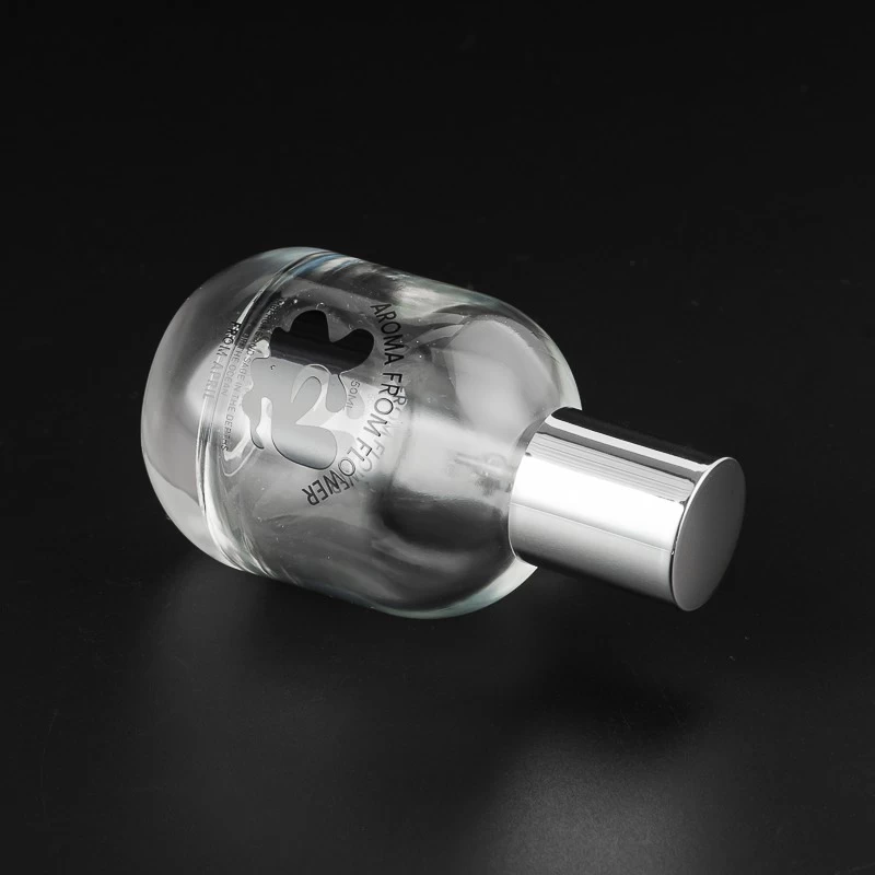 Luxury Clear Glass Perfume Bottle with silver cap