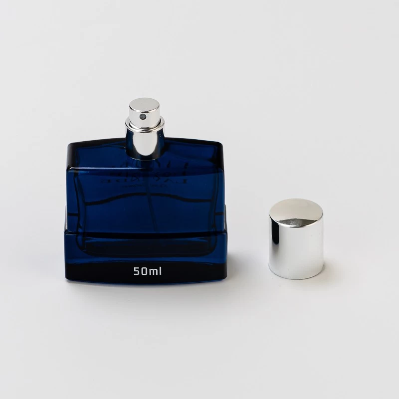 Popular Blue color Glass Perfume Bottle with home decor
