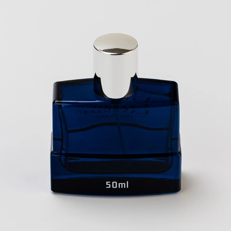 Popular Blue color Glass Perfume Bottle with home decor