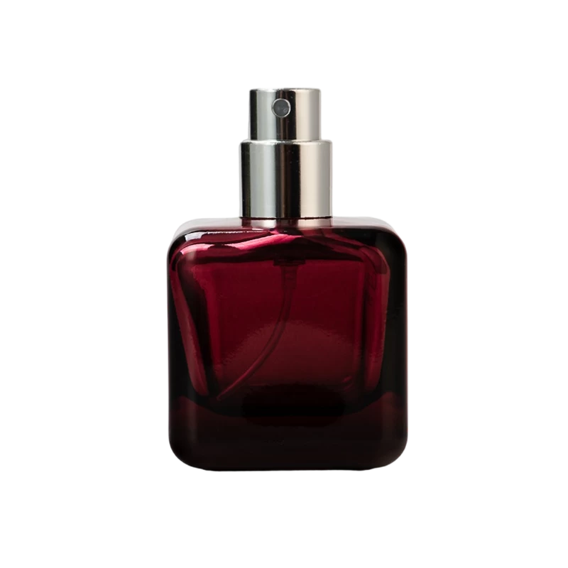 China Mewah 30ml Square Glass Botol Botol Warna Logo Kaca Kaca Botol Perfume pengilang
