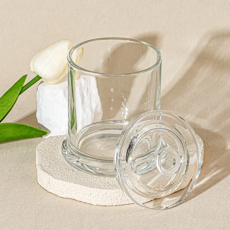 Popular Classic Glass Candle Jar with Lids Wholesale