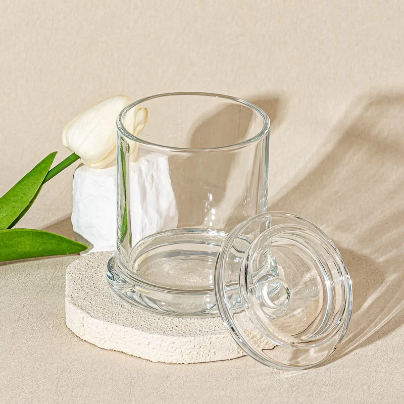 Popular Classic Glass Candle Jar with Lids Custom Color Glass Candle Holders - COPY - 1rw8vt