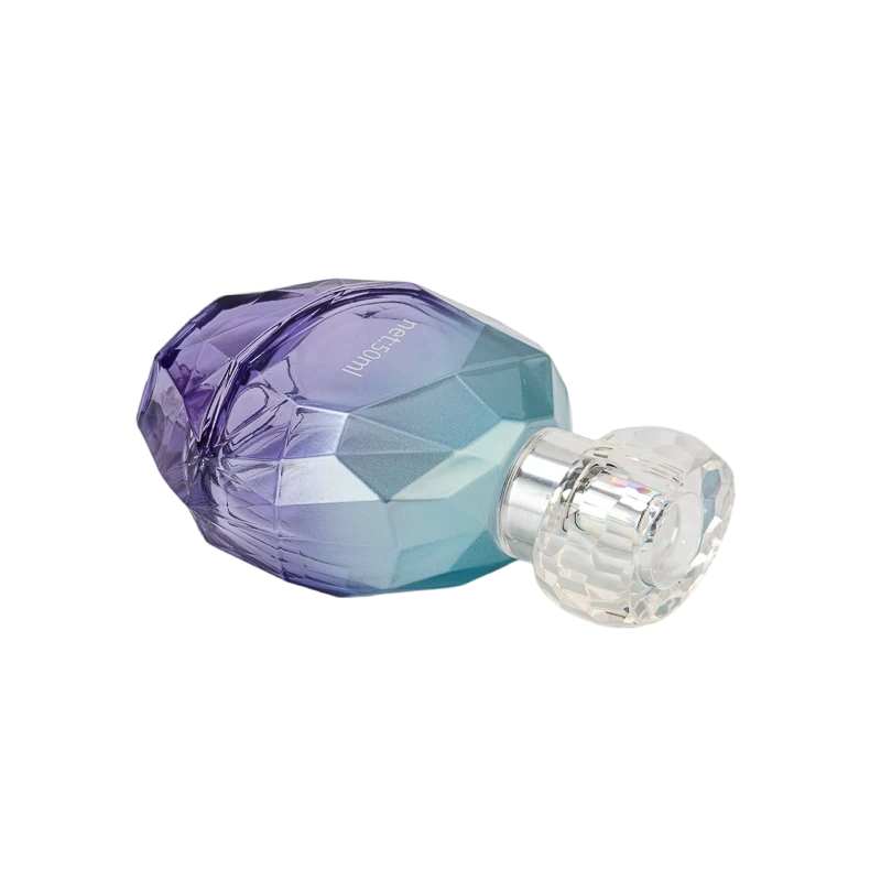 Luxury blue 50ml Glass Perfume Bottle with home decor 