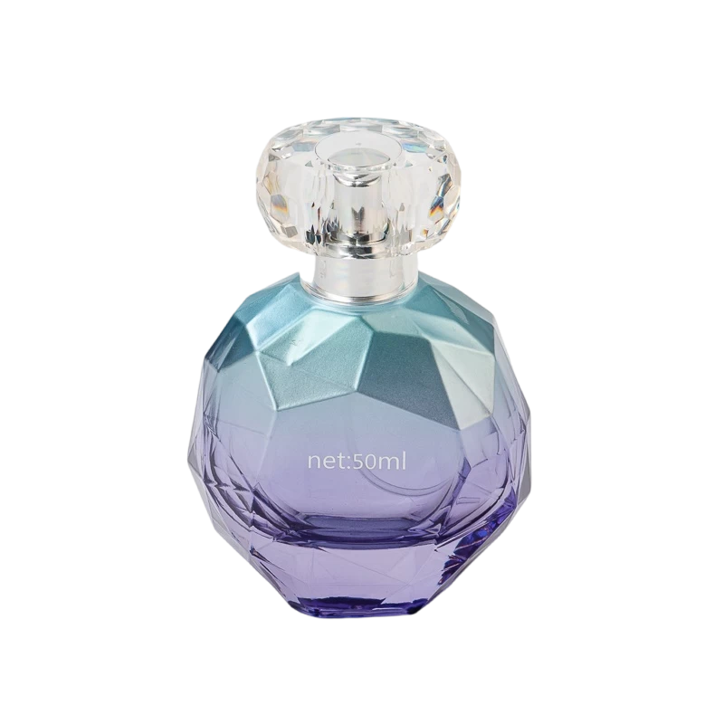 Luxury blue 50ml Glass Perfume Bottle with home decor 
